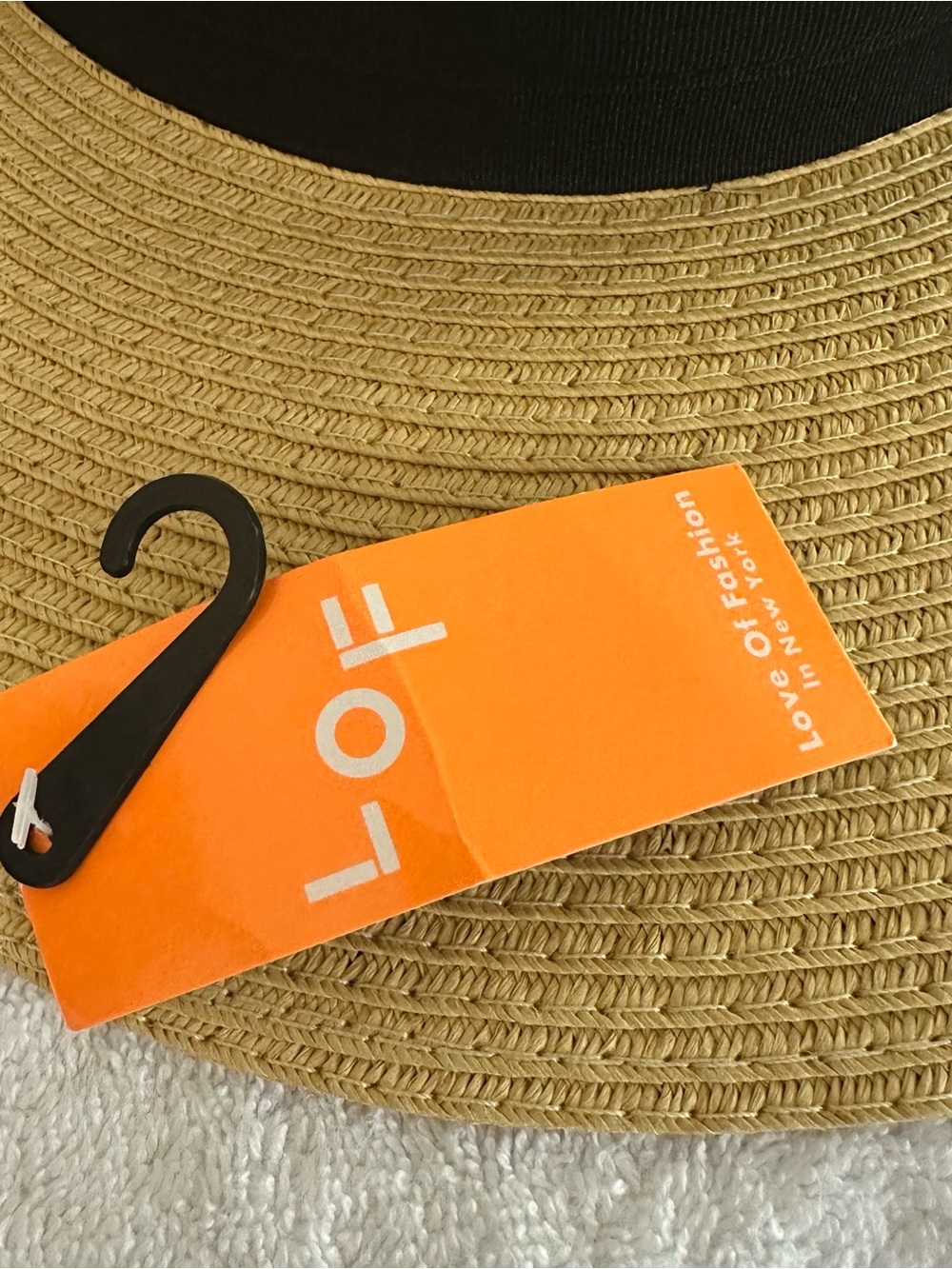 Bride Tribe Wide Brim Straw Sun Hat One Size Tan Black Ribbon Beach Resort NWT - Picture 8 of 9